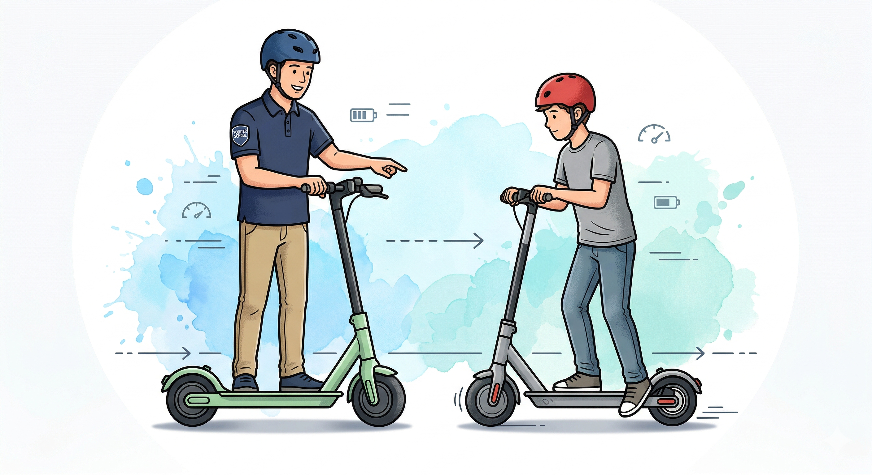 Výuka správné jízdy na koloběžce I.